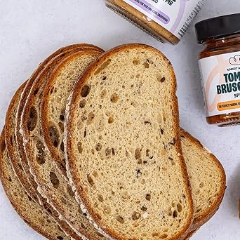 ROBERT ANDREW Low-Carb Sourdough White Bread, 5.7g Carbs, 7g Protein 82 Kcal, Sliced Half Bloomer, Freshly Baked Bread, Freezer Friendly, 350g