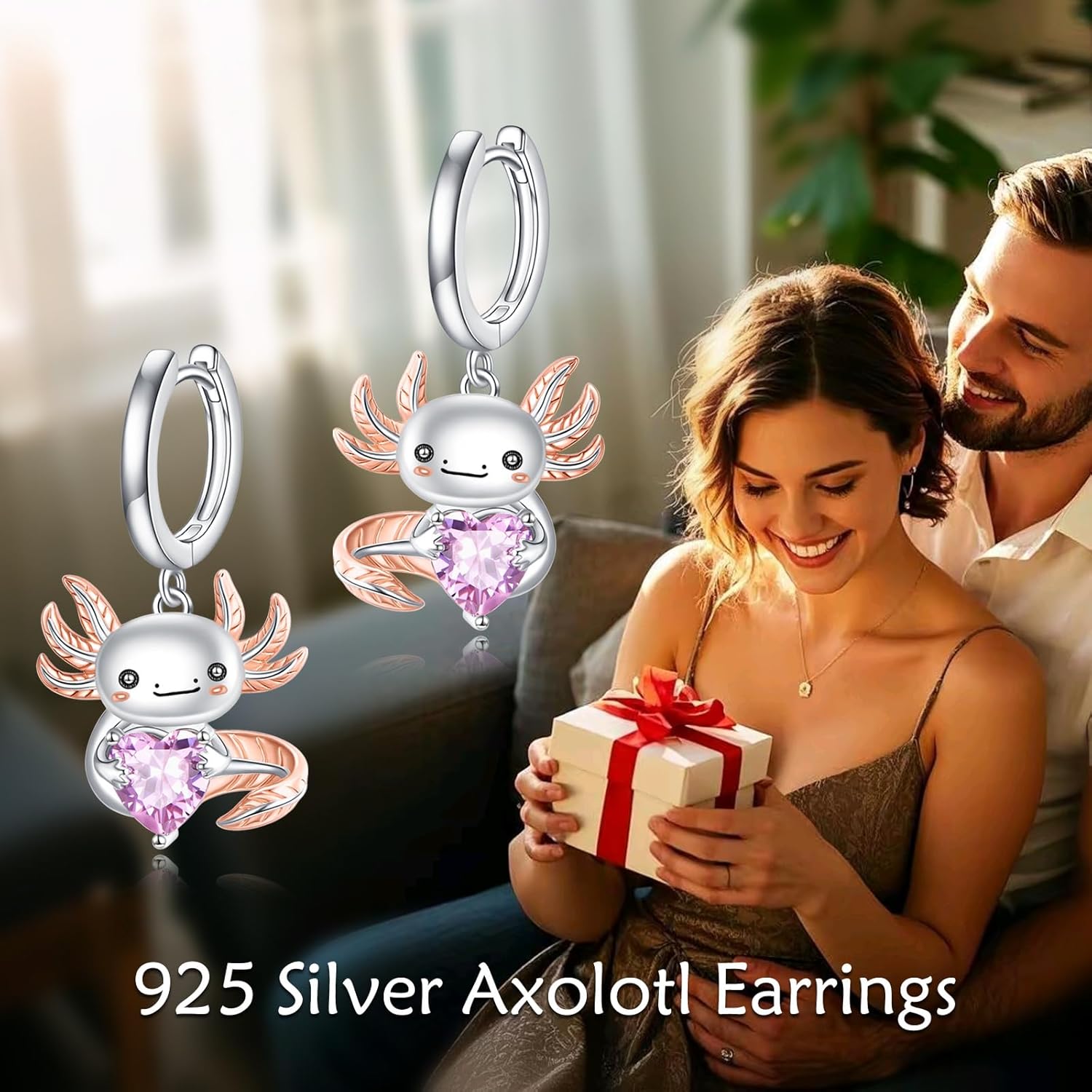 KZX Puffin/Axolotl/Penguin/Snake/Hummingbird Earrings for Women Sterling Silver Puffin Dangle Drop Earrings Animal Jewelry Gifts for Wife Mother Girlfriends - Image 6