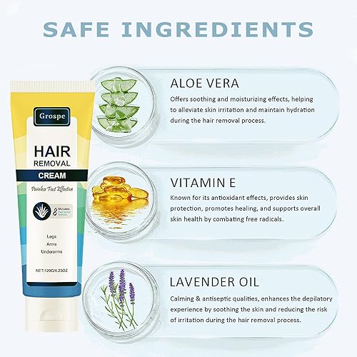 Miniatura 3 de Crema depilatoria sin dolor, removedor de vello púbico privado para mujeres y hombres, cremas depilatorias para el cuerpo, piernas, brazos, axilas,