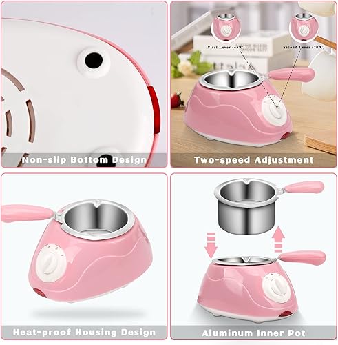 Miniatura 4 de Juego de fondue de fusión, mini olla eléctrica de chocolate, olla de fondue de queso, fuente de fondue de chocolate, máquina calentadora para