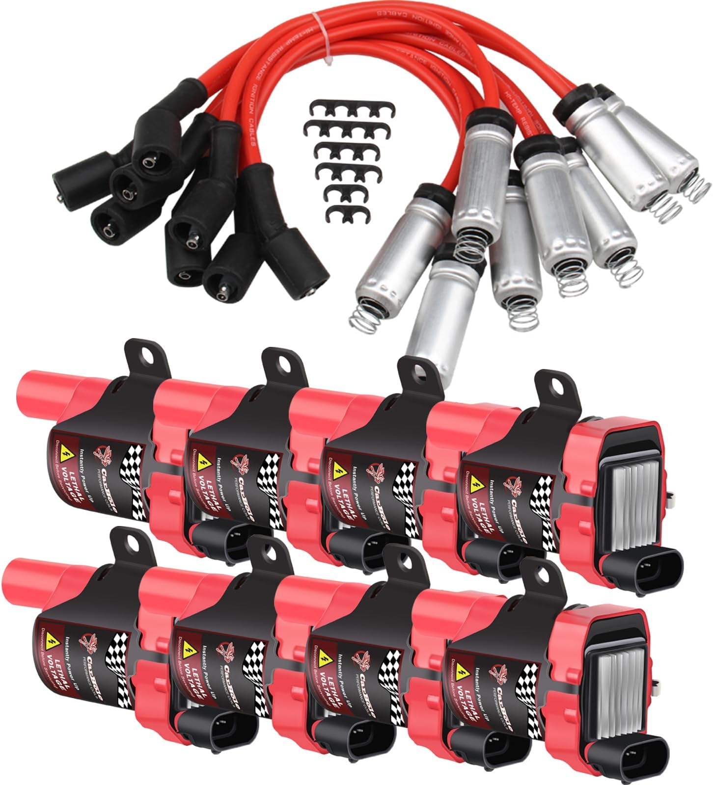 D581 Square Coil Pack 24000Volts With 8mm Spark Plug Wires