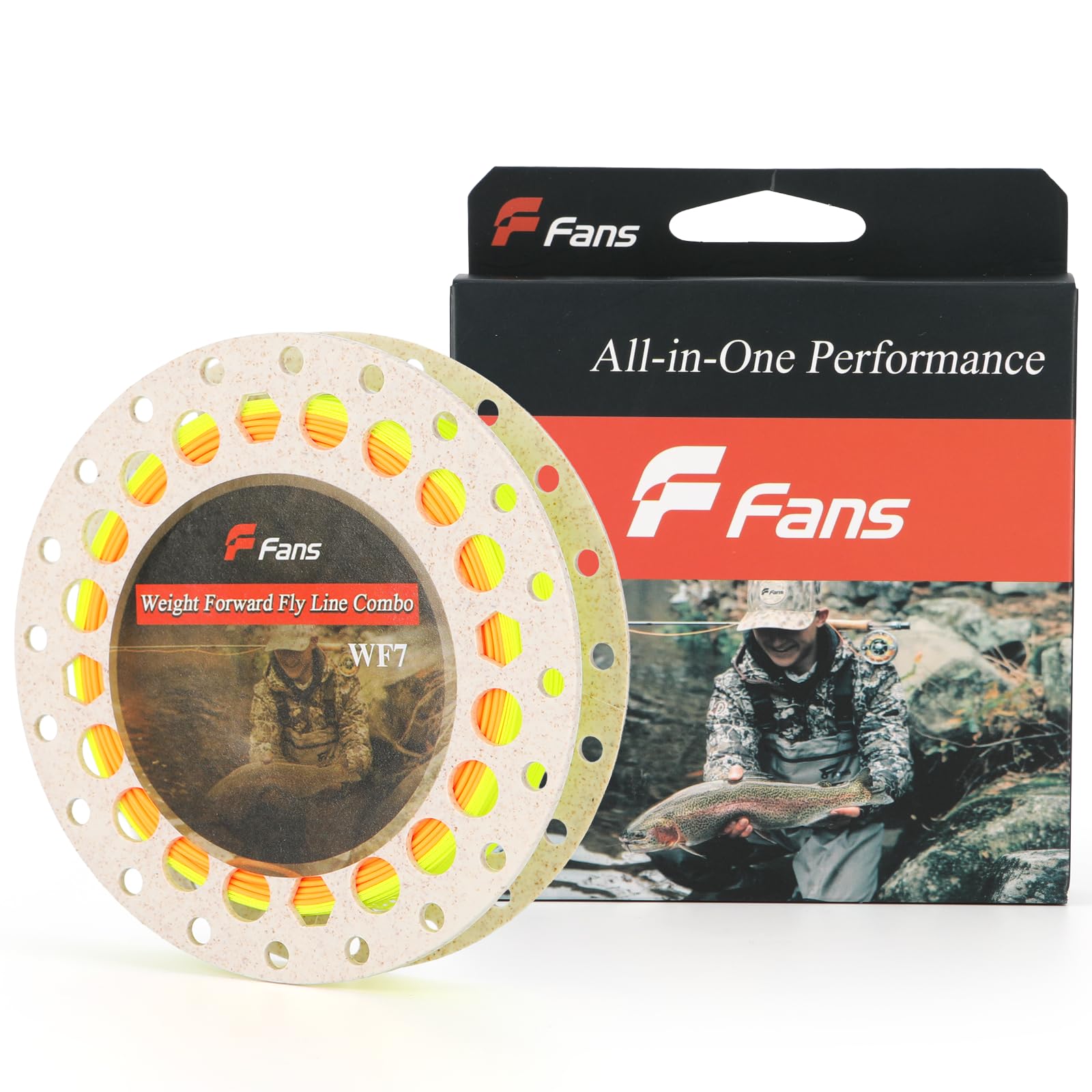 8Fans Fly Fishing Line Combo,Weight Forward Floating Line with Two Welded Loops, Backing Line,Tapered Leader,WF2,WF3,WF4,WF5,WF6,WF7,WF8