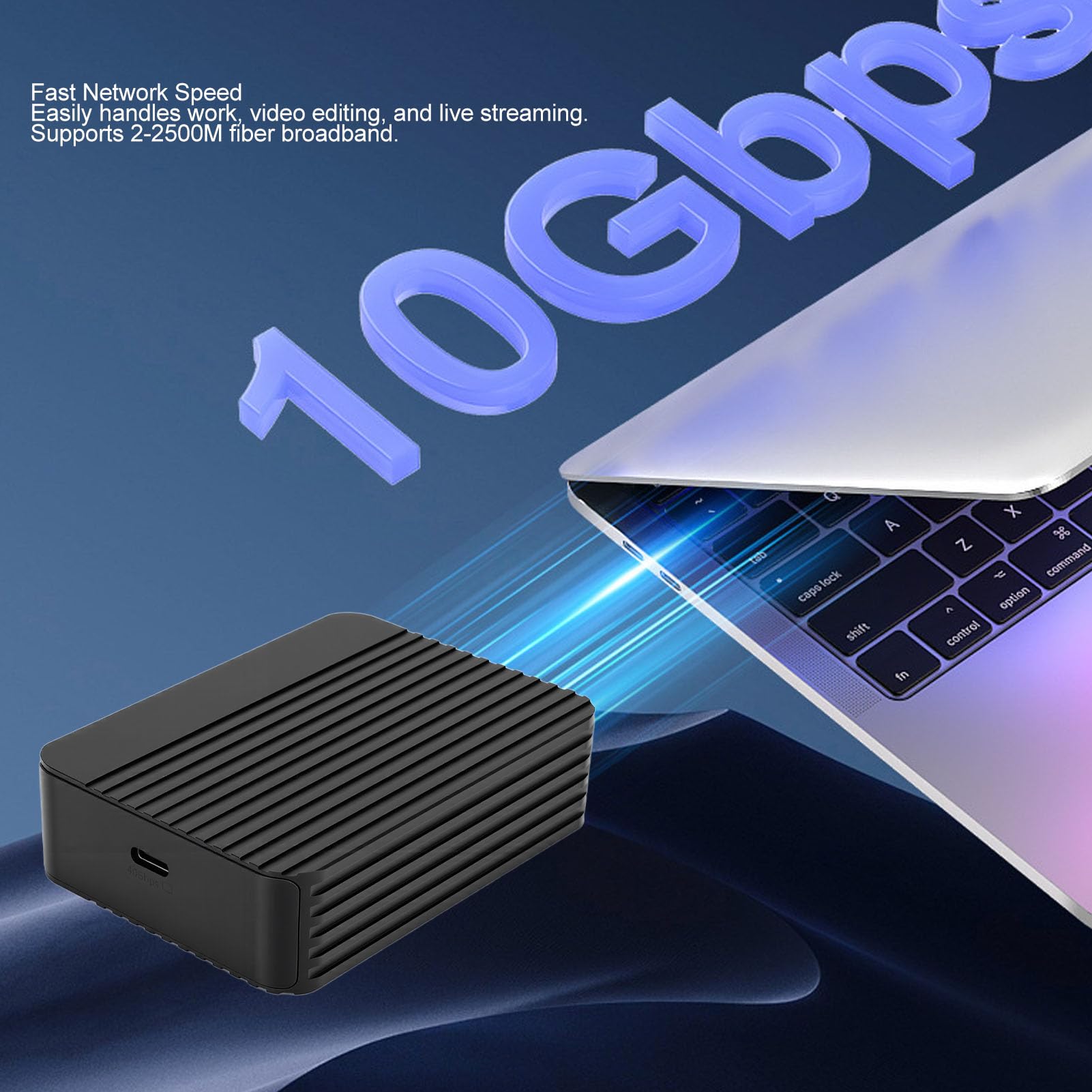 Adattatore Ethernet da 10 Gb, Porta USB4 a RJ45 Ad Alta velocità Supporta 10 Gbps 5 Gbps 2,5 1 100 Mbps, con Controller Principale Intelligente, per Dispositivi OS X 3 4
