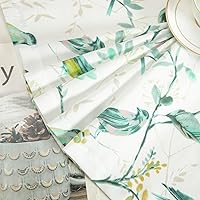 Vista 136 de VOGOL Cenefas con patrón de pájaros para ventanas de cocina, cenefa texturizada de lino con estampado floral y pájaros para ventanas pequeñas