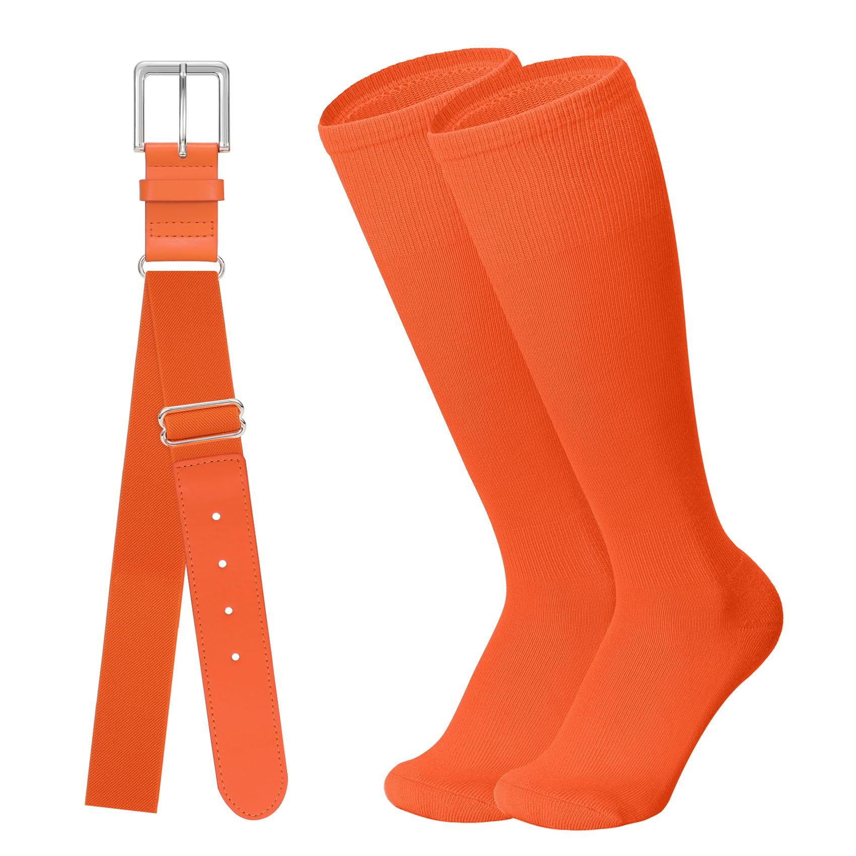 Baseball Belt and Baseball Socks Combo Set for Youth and Adult Available in 20 Colors