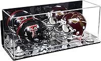 Vista 20 de Better Display Cases Acrílico 2 Mini casco de fútbol (no tamaño completo) vitrina con base de césped transparente (V46/A019)