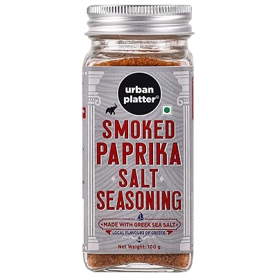 Urban Platter Smoked Paprika Salt Seasoning, 100g (Product of Greece, Greek Sea Salt, Naturally Cold Smoked, Season Vege