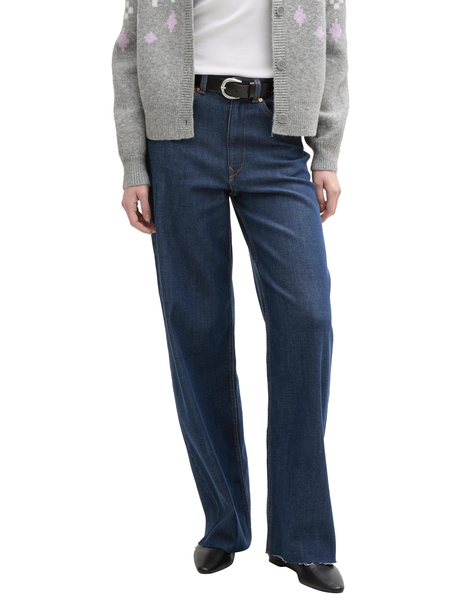 Tom Tailor Denim Damen Wide Leg Jeans mit Stretch-Anteil