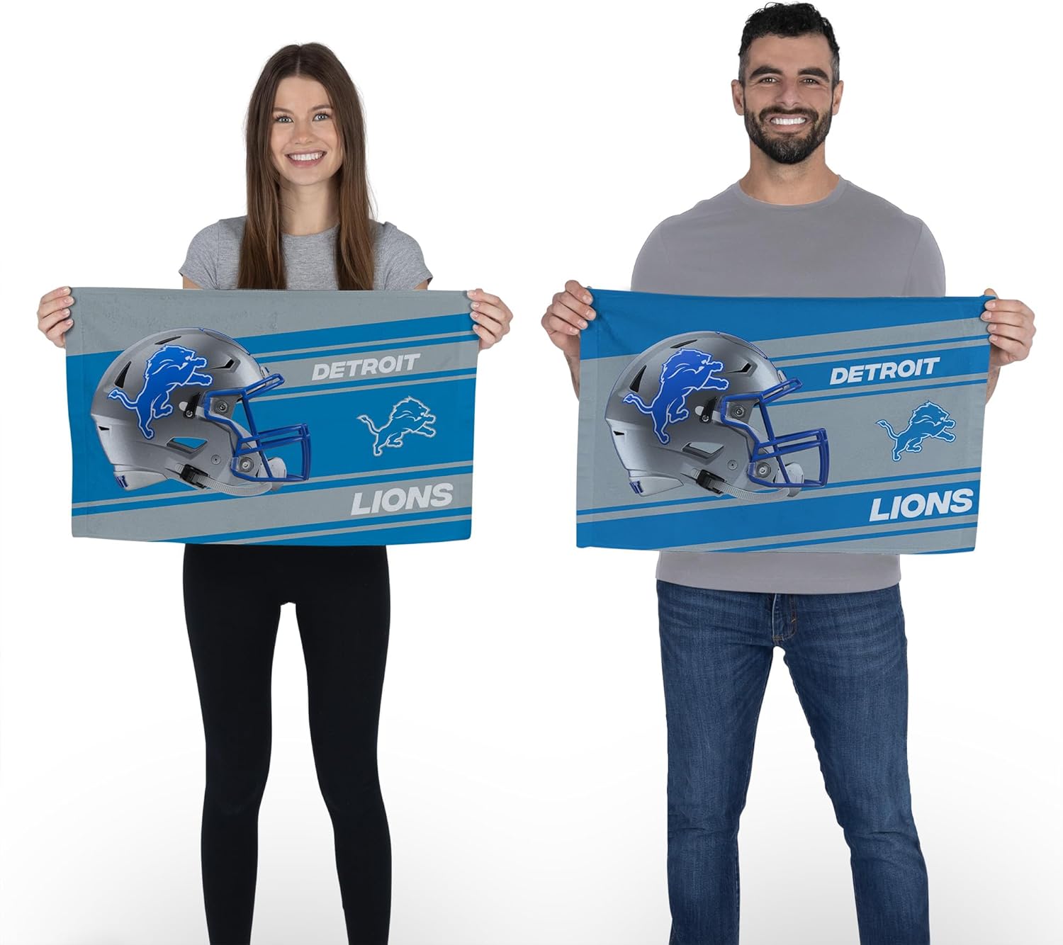 Northwest NFL Detroit Lions 2-Pack Fan Towel Set, 16" x 25" Each, Swipe, Team Colors - Image 2