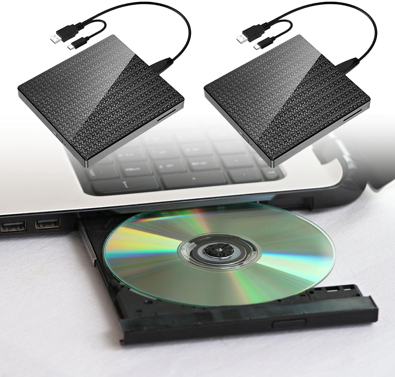 USB3.0 External With Port Hubs & Card Reader 5Gbps Fast Transfer Plug & Play For PC/Laptop/Desktop Portable Dvds Writer With SDTF Card Reader