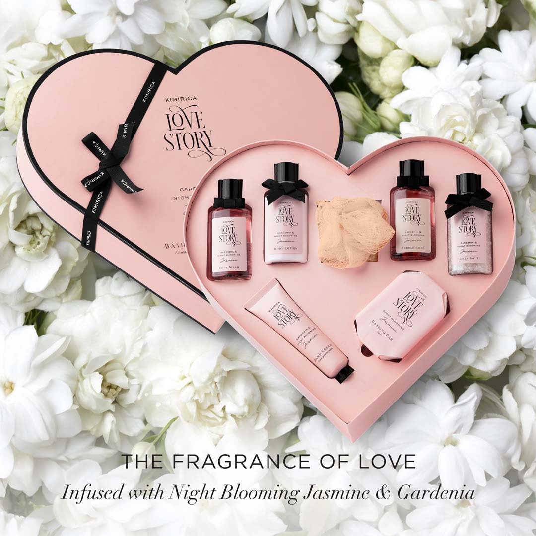KIMIRICA Gift Set Love Story Moment For Women & Men| Luxury Bath And Body Care Set For Husband & Wife |Birthday Gift Kits|Anniversary To Pamper Your Loved Ones For All Occasion & Ages|Pack Of 7 2