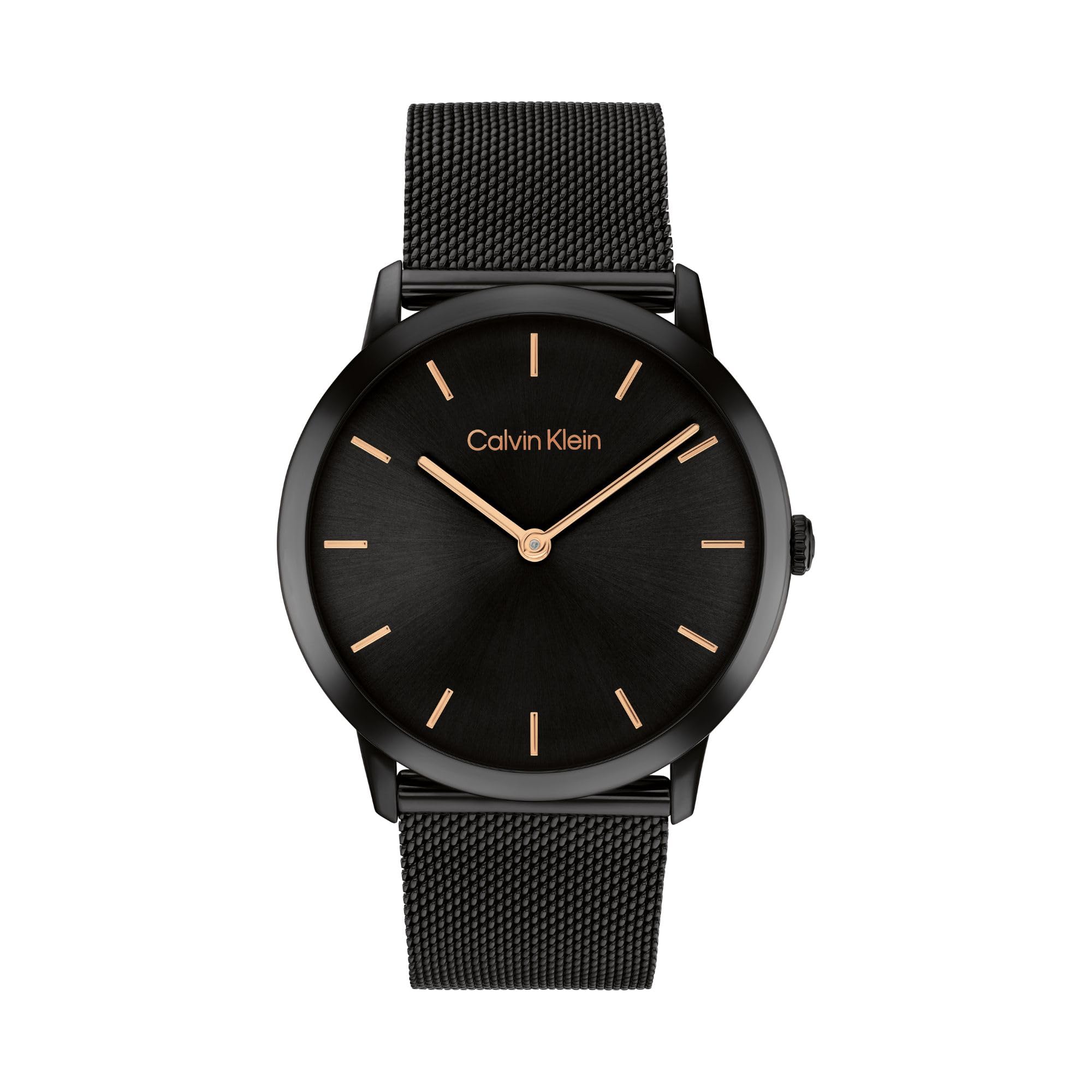 Exceptional - Women's and Men's 2H Quartz Watch Stainless Steel with Mesh Bracelet - Water Resistant 3 ATM/30 Meters - Trendy CK Watches for Him and Her - 37 mm