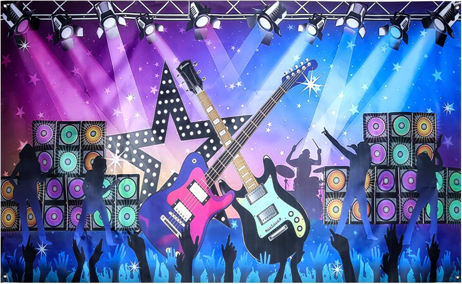 Rock and Roll Backdrop Banner Tapestry Band Rock Star Banner