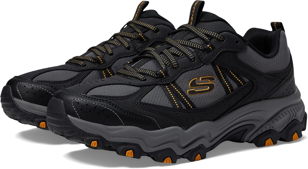 Skechers Men's Stamina Upper Stitch Sneakers | Casual, Trail, Memory Foam, DuraLeather Mesh Upper, Shock-Absorbing Midsole