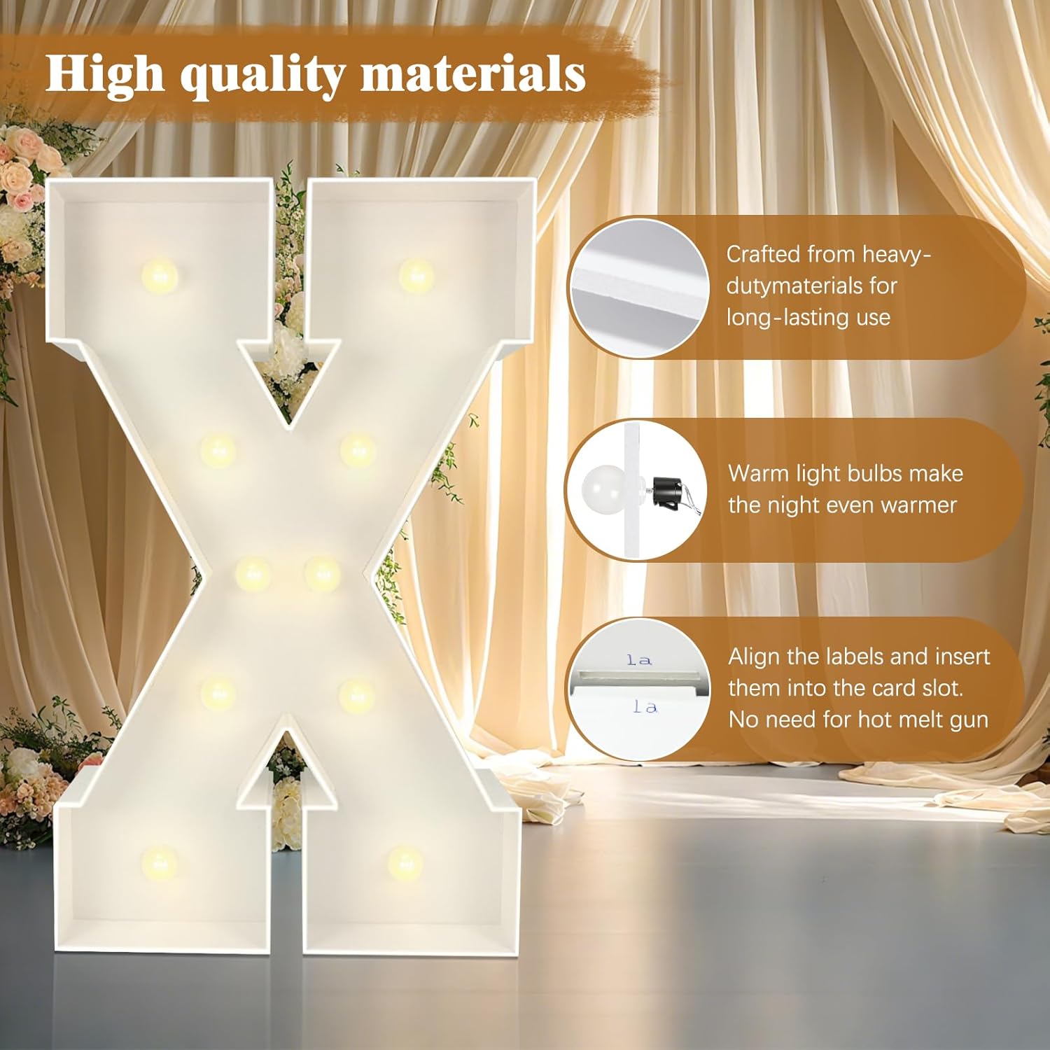 Marquee Light Up Numbers: 3FT Large Decorative Letters Signs for Party Decorations Baby Shower Birthday Wedding Engagement Anniversary, 3 Feet Tall Pre-Cut DIY Foamboard Number 2 - Easy to Assemble