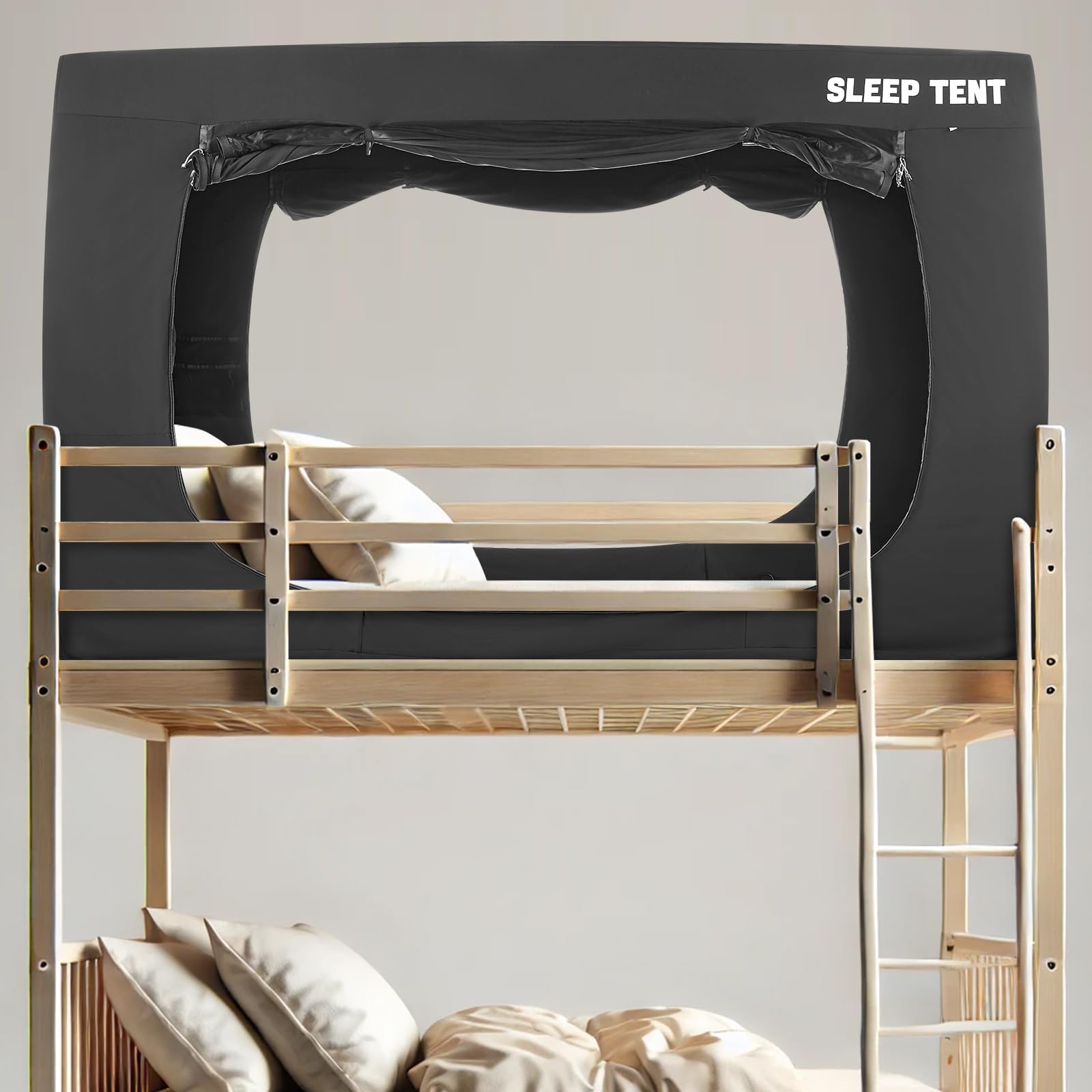 BORNA Bed Canopy Bunk Twin Size Bed Tents,Portable Dream Tent Indoor Sleeping Tents Reduced Light 98% Blackout Tents Breathable Privacy Spac for Adult and Kids (Mattress Not Included)