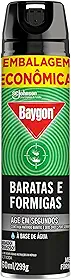 Baygon Inseticida Aerosol Mata Baratas e Formigas, Elimina Barata Até Nos Ninhos, 360ml