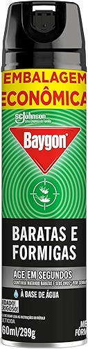 Baygon Inseticida Aerosol Mata Baratas e Formigas, Elimina Barata Até Nos Ninhos, 360ml