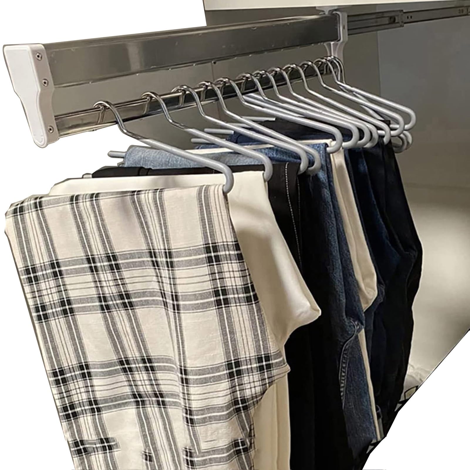 Armario retráctil extensible de 30 a 80 cm barra de ropa rodante LWX