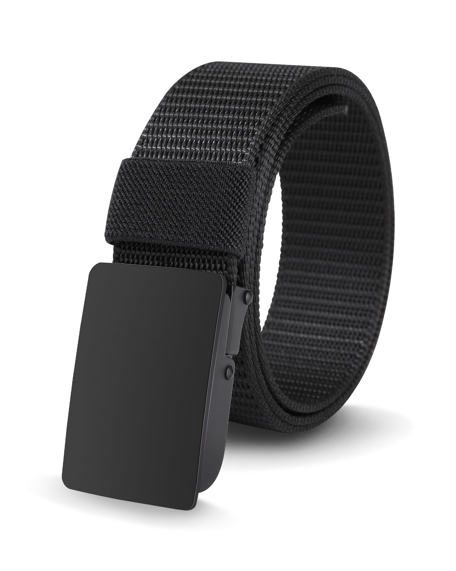 AWAYTR Nylon Golf Belt for Boys -Kids Tactical Belt with Metal Buckle for Baseball Softball Jeans (Black Buckle, Black, 90cm)