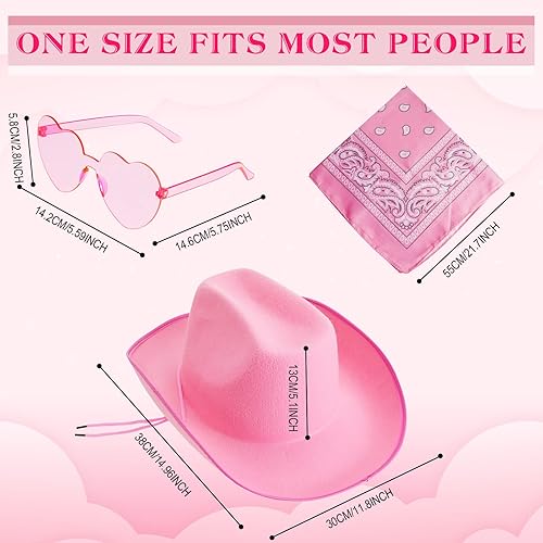 Miniatura 2 de 12 sombreros de vaquero con bandana para Halloween, cosplay, disfraz de vaquera, sombrero para boda, novia, dama de honor, hombres y mujeres, rosa,