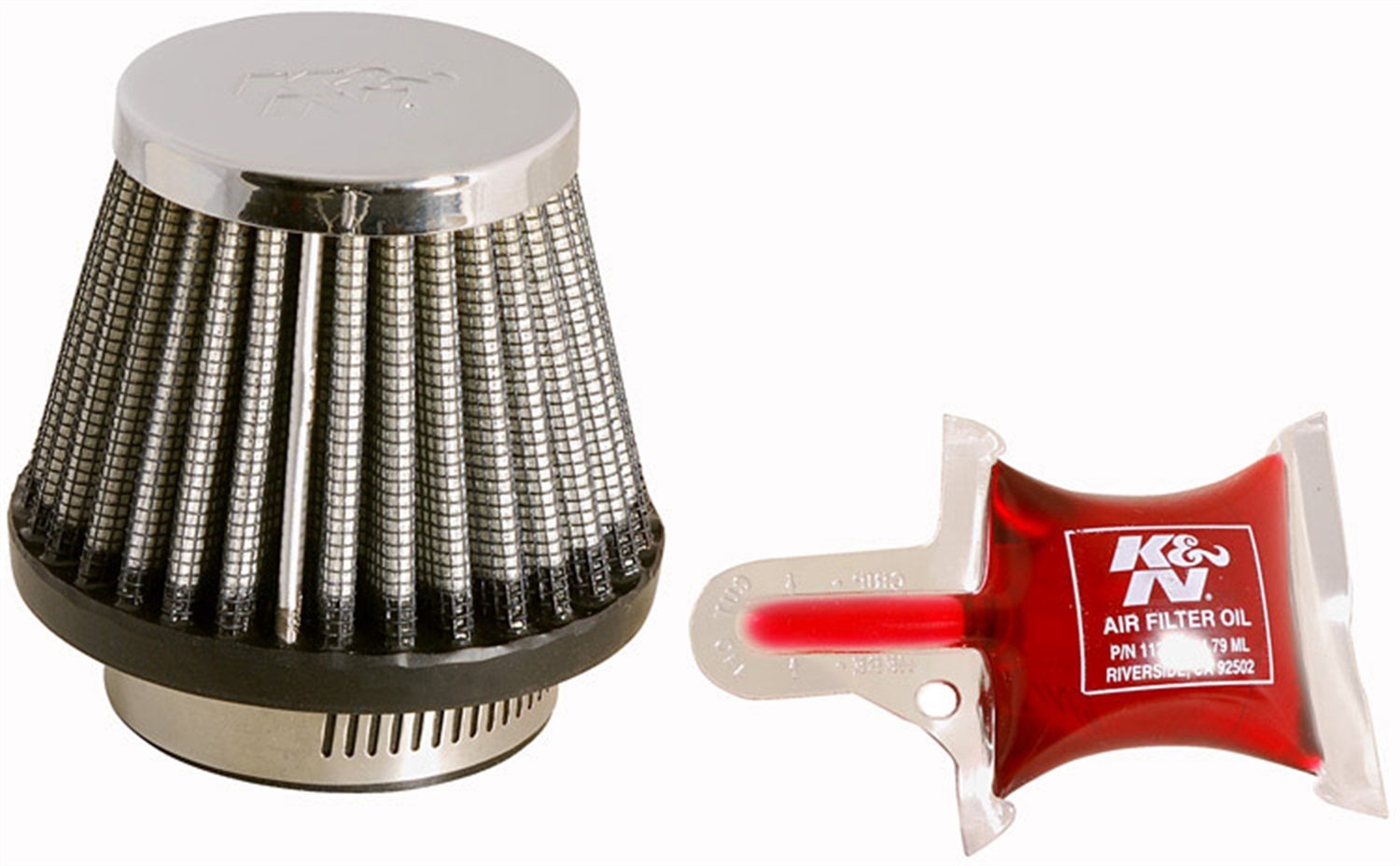 K&N RC-2490 KFZ und Motorrad Universal Chrom Filter