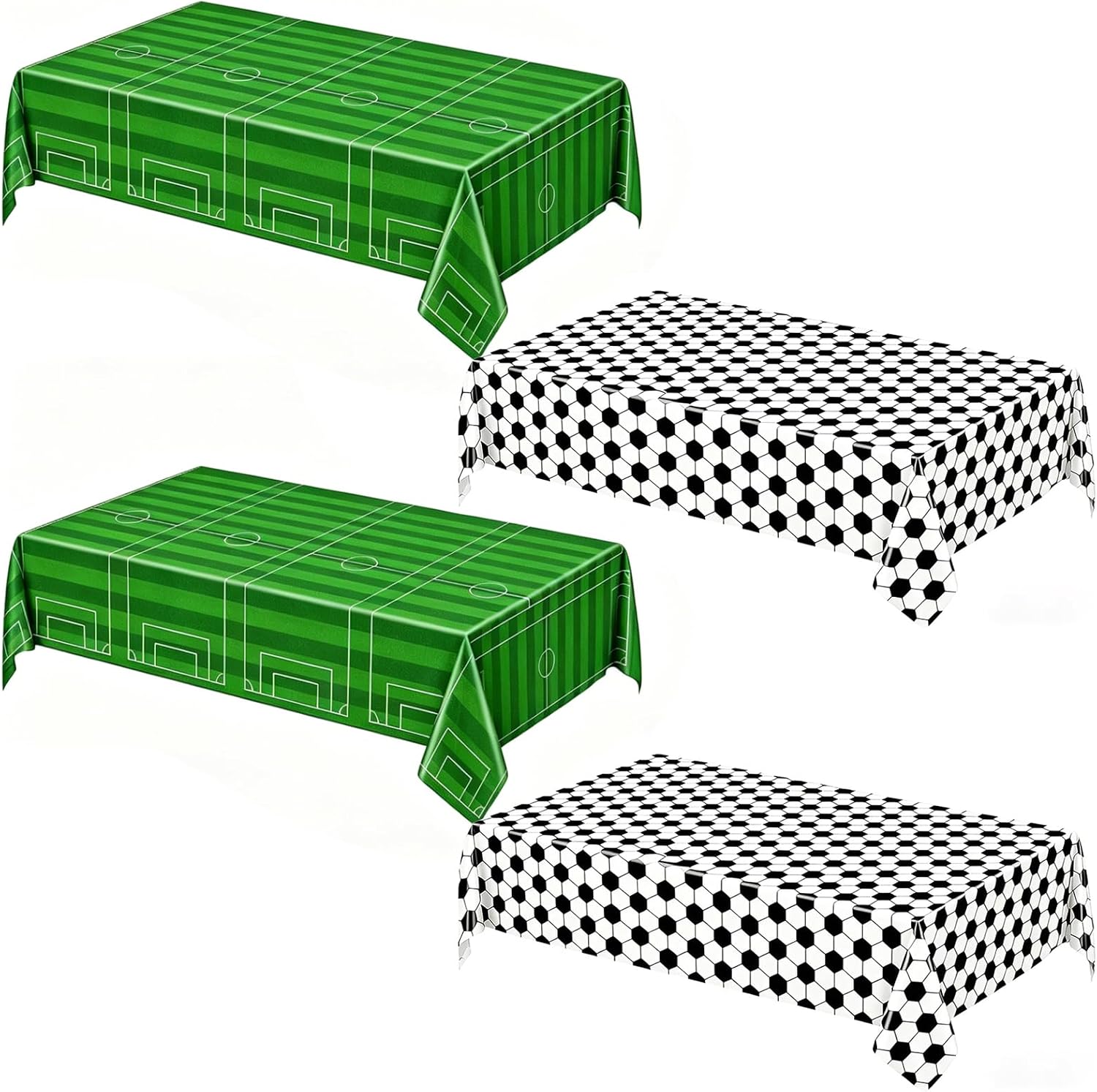 Soccer Tablecloth 2Pcs 54x108in Plastic Cover for Party(4PCS)