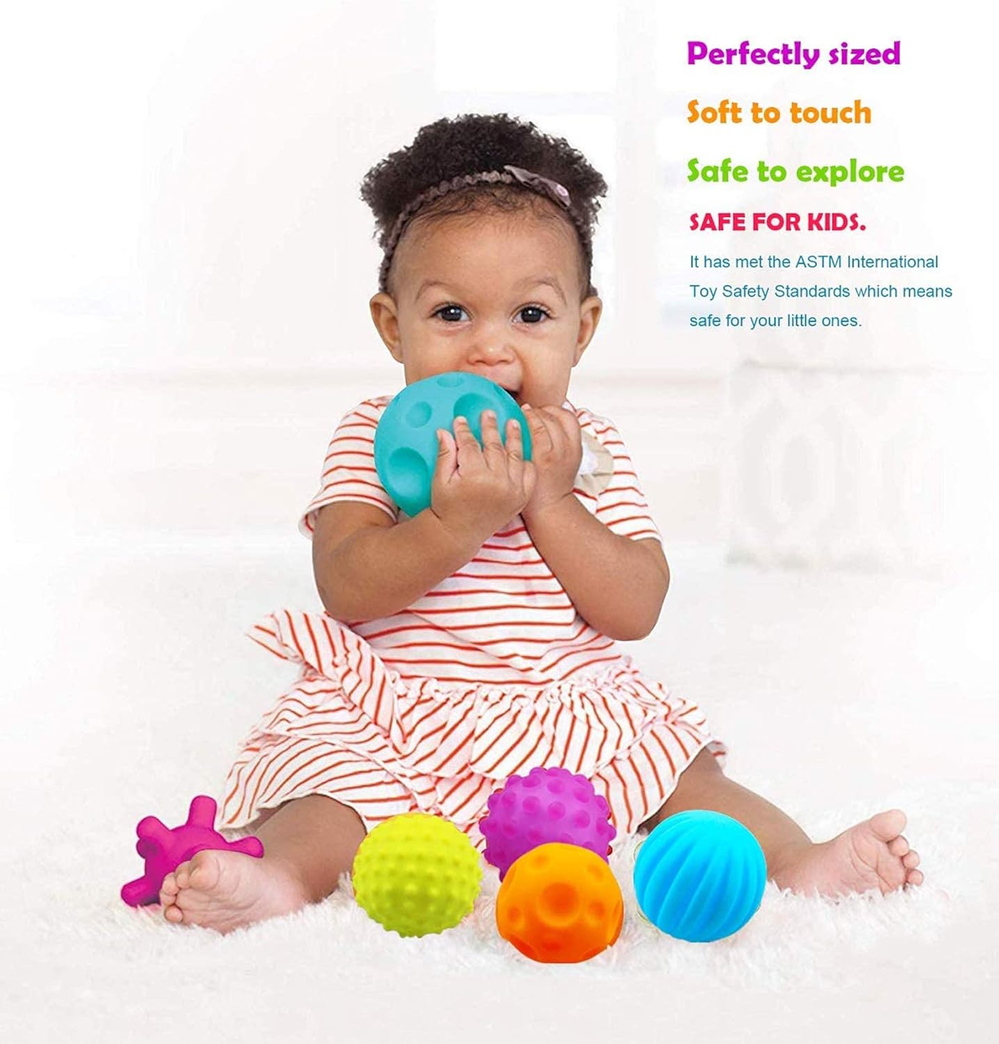 Baby Balls, Sensory Massage Ball for 3 Month to 12 Month Kids. Textured