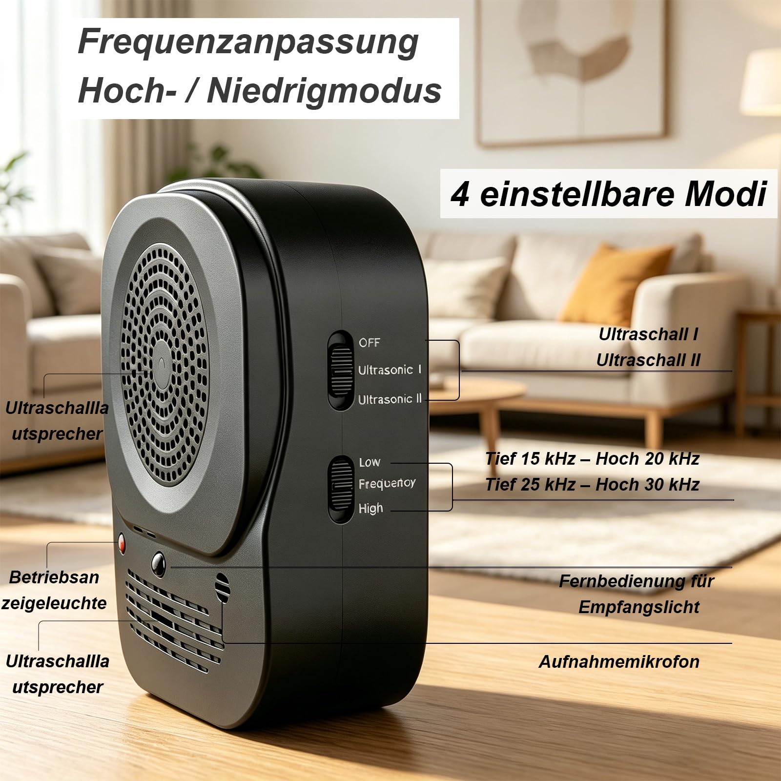 Ultraschall Hundetrainer mit Fernbedienung, Anti Bell Gerät gegen Hundebellen, Wiederaufladbarer Bark Stopper für Innen & Außen, Einstellbare Frequenz, Tragbares Hundetraining Tool