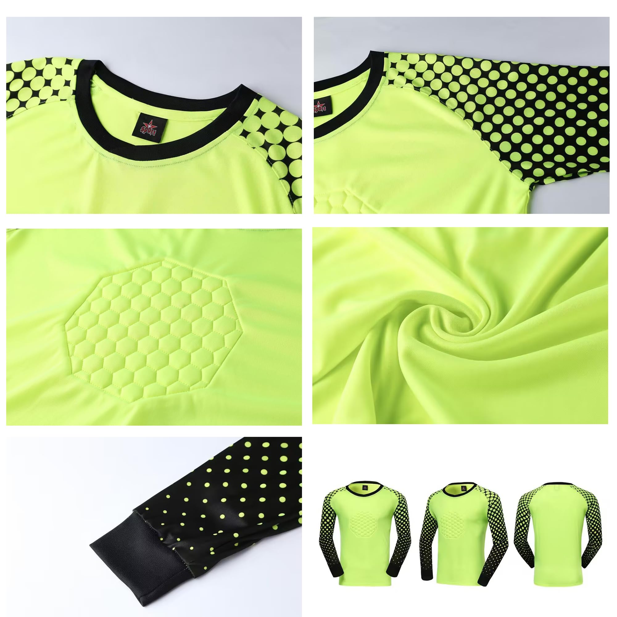 Maillot de portero para niños y adultos, camiseta de portero transpirable, juego de portero de fútbol, equipo de portero con acolchado, entrenamiento de competición, balonmano y portero