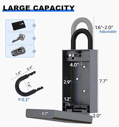 Miniatura 2 de Caja de seguridad inteligente con aplicación de huellas dactilares, Bluetooth eLinkSmart con código digital, resistente a la intemperie para montaje