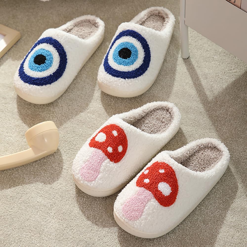 Womens Mens Slippers Retro Memory Foam Cute Cartoon Plush Fluffy Warm Fur Lined slippers Indoor House Home Winter Shoes - Image 5
