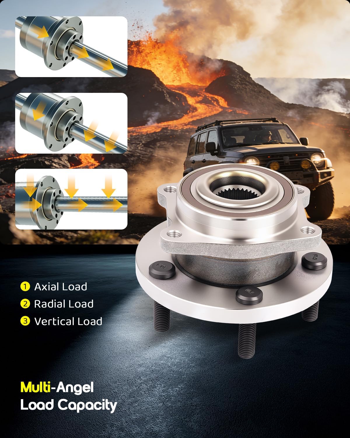 Oktiger 513263 Front Wheel Bearing and Hub Assembly with 5-Lug Compatible with Chrysler 200 Limited Lx S Touring 2011-2014, Sebring 2007-2010, Dodge Avenger 2008-2014, Caliber 2009, Set of 2
