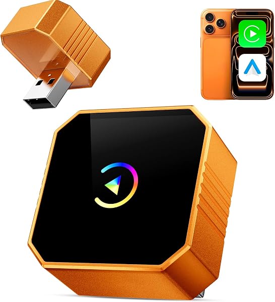 2026 Wireless CarPlay Adapter for iPhone & Android Auto Mini Wired to Wireless Apple Car Play Adapter Plug & Play Compatible for iPhone iOS 10+ Android 11+ with After 2016 Cars - 1