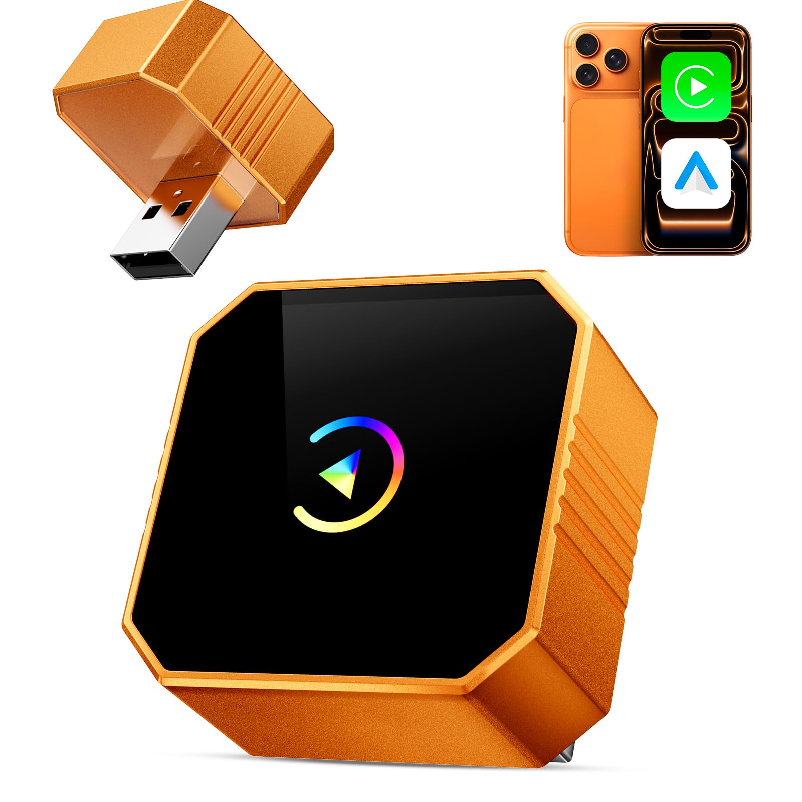 Photo 1 of 2026 Wireless CarPlay Adapter for iPhone ? Android Auto Mini Wired to Wireless Apple Car Play Adapter Plug & Play Compatible for iPhone iOS 10+ Android 11+ with After 2016 Cars