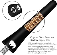 Vista 3 de ONE250 Antena de núcleo de cobre de goma corta de 2.5 pulgadas, compatible con Mazda MX-5 Miata (2006-2024), Mazda2 (2002-2016), Mazda3 (2002-2013)