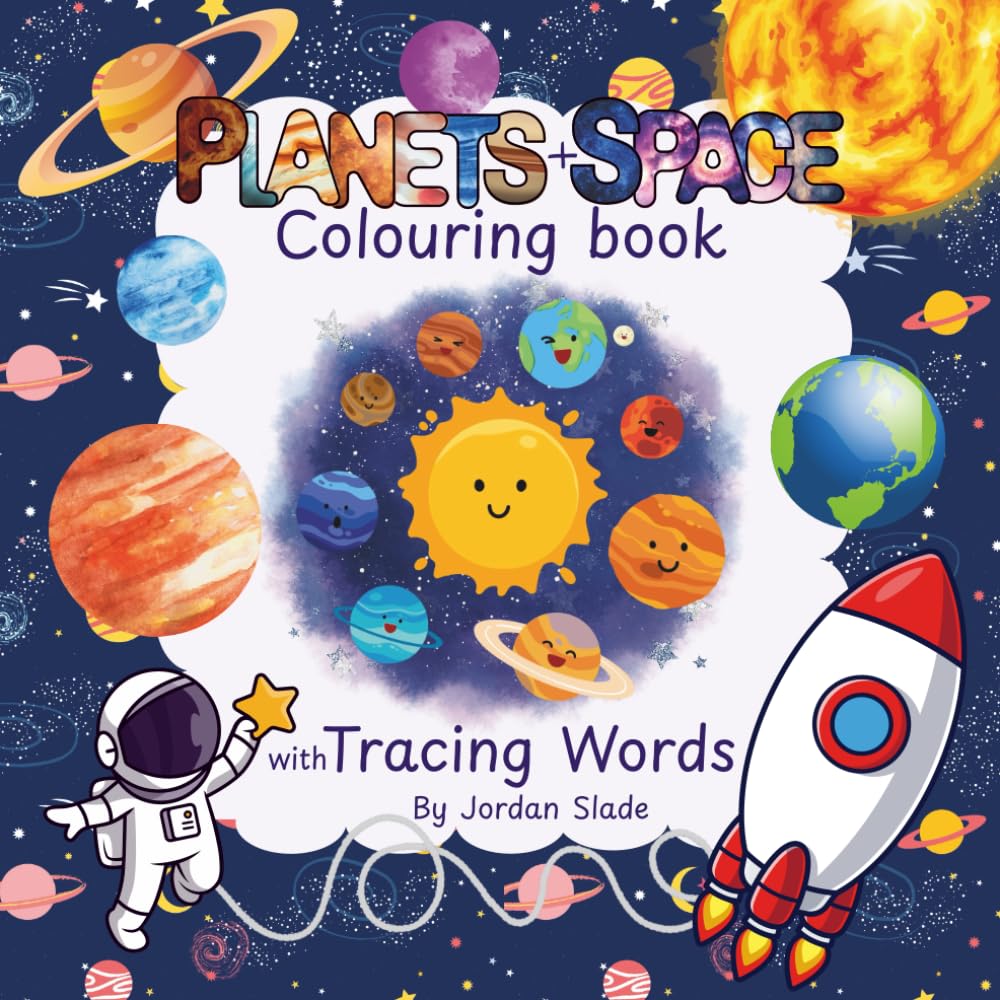 Learning Planets & Space: Colouring & Tracing Book for Kids aged 3-6