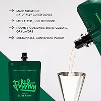 Vista 4 de Filthy Olive Brine, Mezclador de Cócteles Premium, Filtrado para Martinis Sucios, Jugo de Oliva para Cócteles Hecho de Aceitunas Curadas