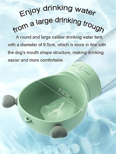 Miniatura 5 de Botella de agua portátil de viaje portátil para perros pequeños y grandes, tazón de bebedero dispensador al aire libre (marfil)