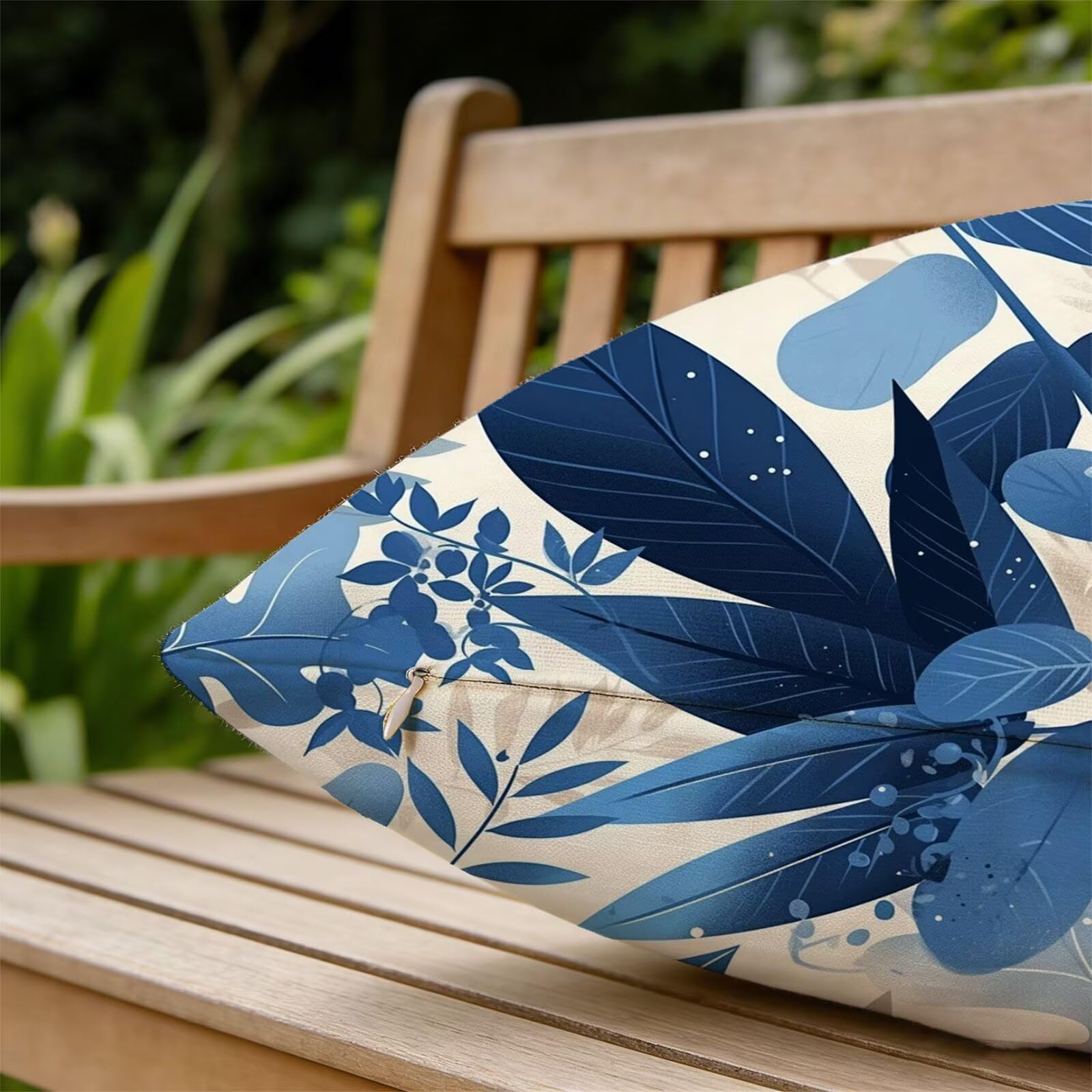Générique Housse Coussin Exterieur Impermeable 30x50cm Bleu Décoratif Taie d'oreiller Decoration Feuilles Tropicales Housse de Coussin Exterieur Impermeable pour Salon de Jardin Lot 2. T-4929
