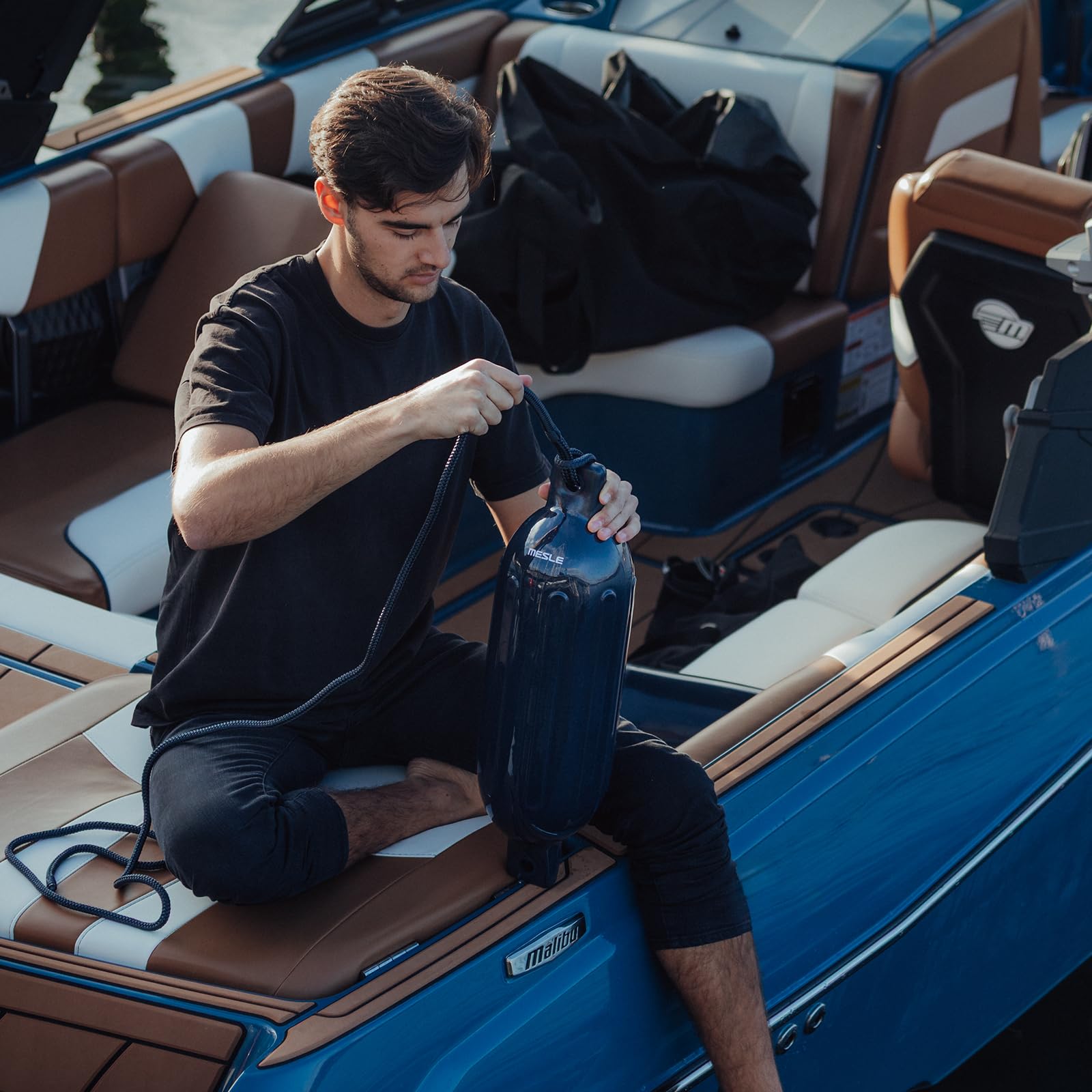 Mesle Fenderleine mit Auge 4er Set, Seil für Fender Boot, Festmacherleine, Seil am Bootsfender befestigen an Boot, Schiff, Yacht