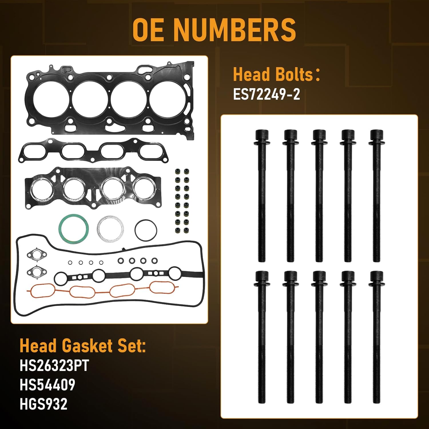 2.4 Head Gasket Kit Timing Chain for Toyota Camry 2009 2008 2007 Corolla Matrix 09 Highlander RAV4 Solara 2.4L HS26323PT Head Gasket Set Water Pump