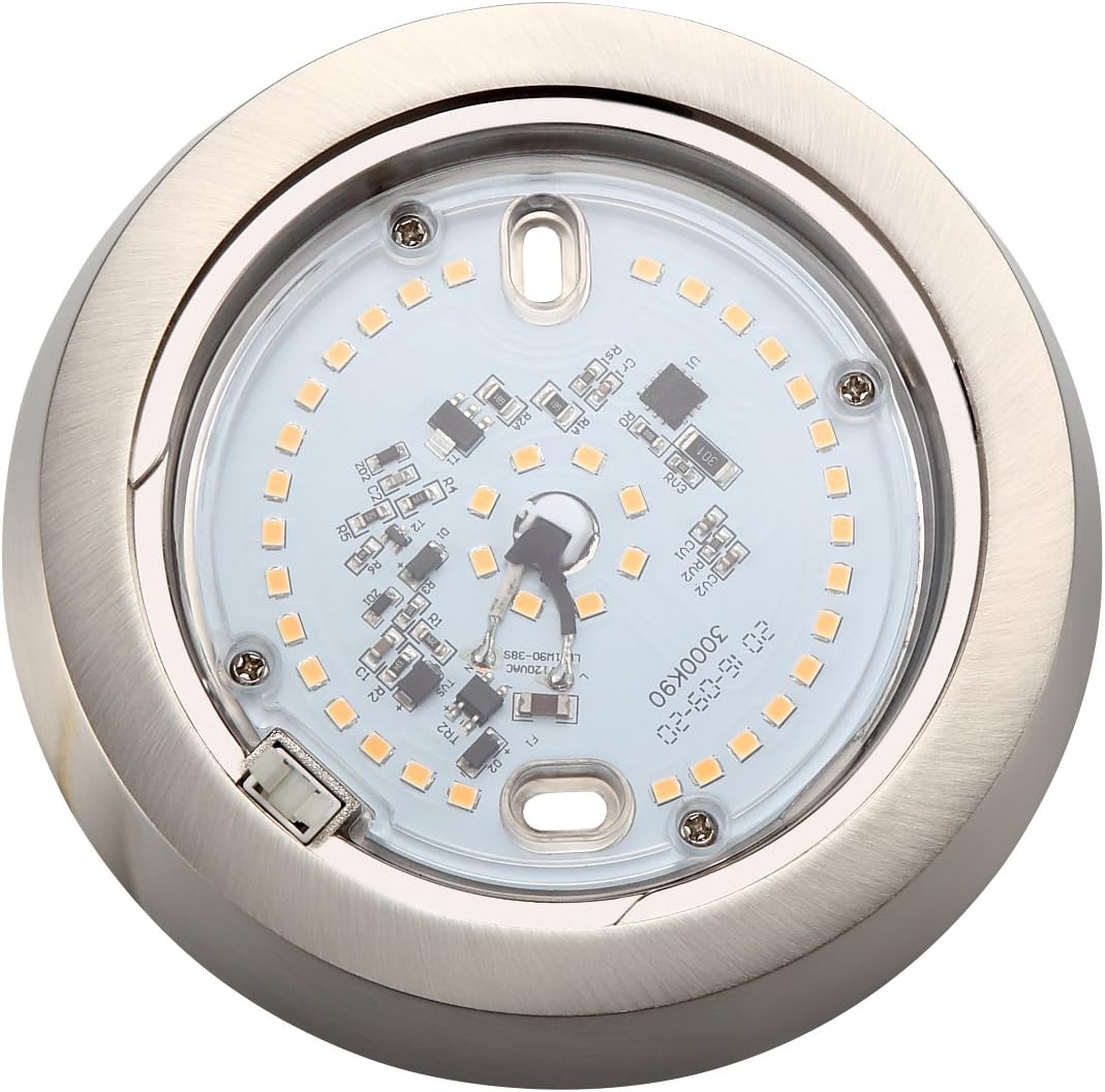 GetInLight 5 Inch Flush Mount LED Ceiling Light with ETL Listed, Soft White 3000K, Brushed Nickel Finish, IN-0302-1-SN