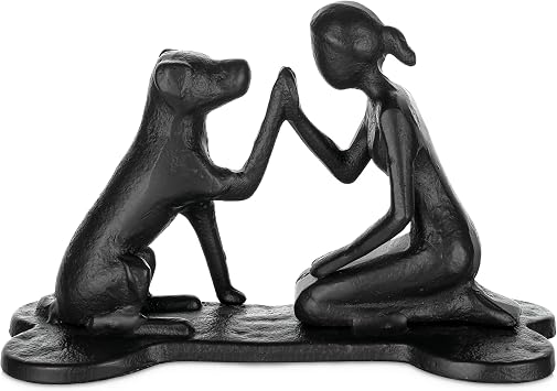Sziqiqi Dog Memorial Gifts for Women Pet Loss Sympathy Gift for Her Dog Mom Oweners Lovers - Pet and Owner Iron Statue for Bereavement Remembrance Mothers Day Christmas Valentines