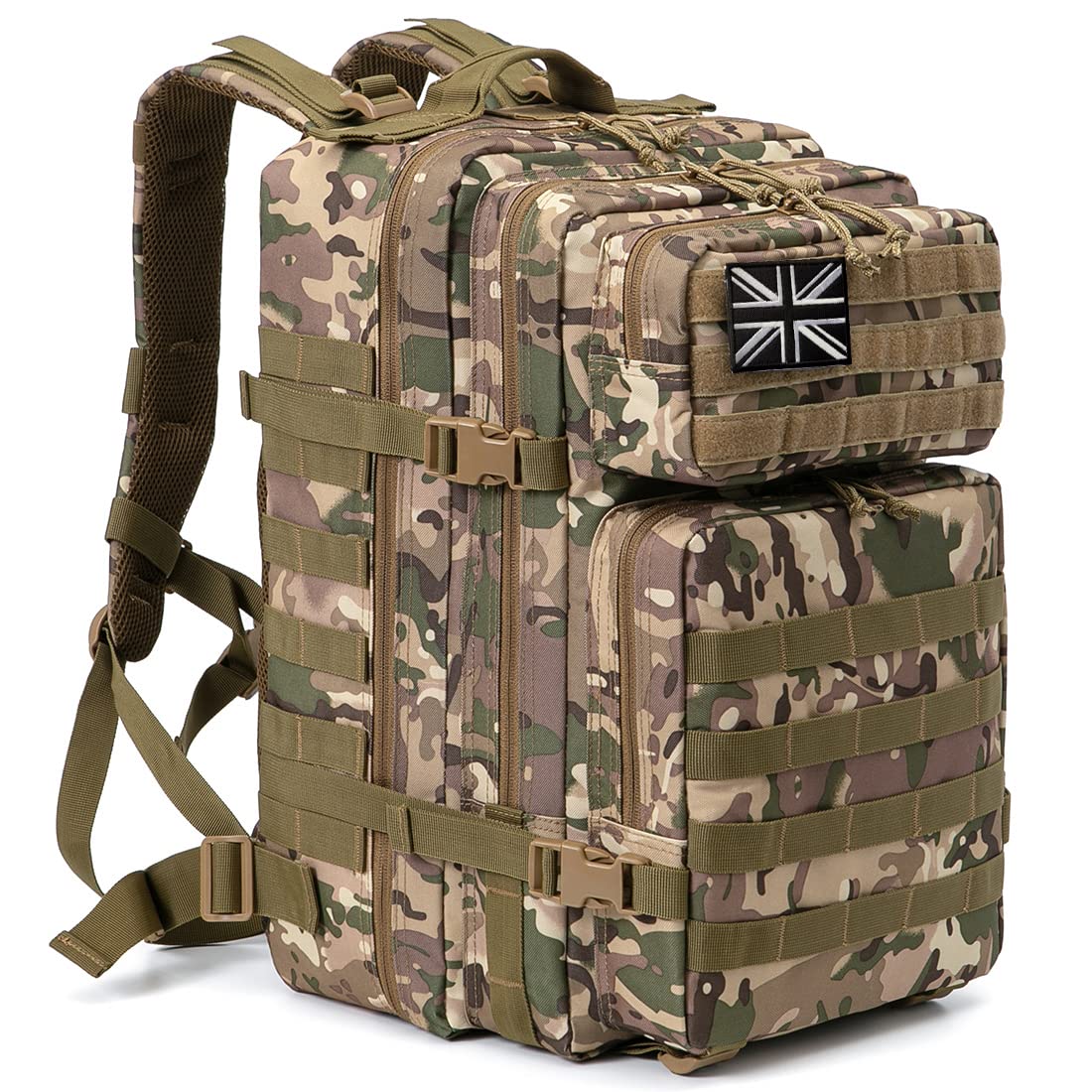 QT&QY 45L Military Tactical Backpacks Molle Army Assault Pack 3 Day Bug Out Bag Hiking Treeking Camouflage Hunting Rucksack — image 1