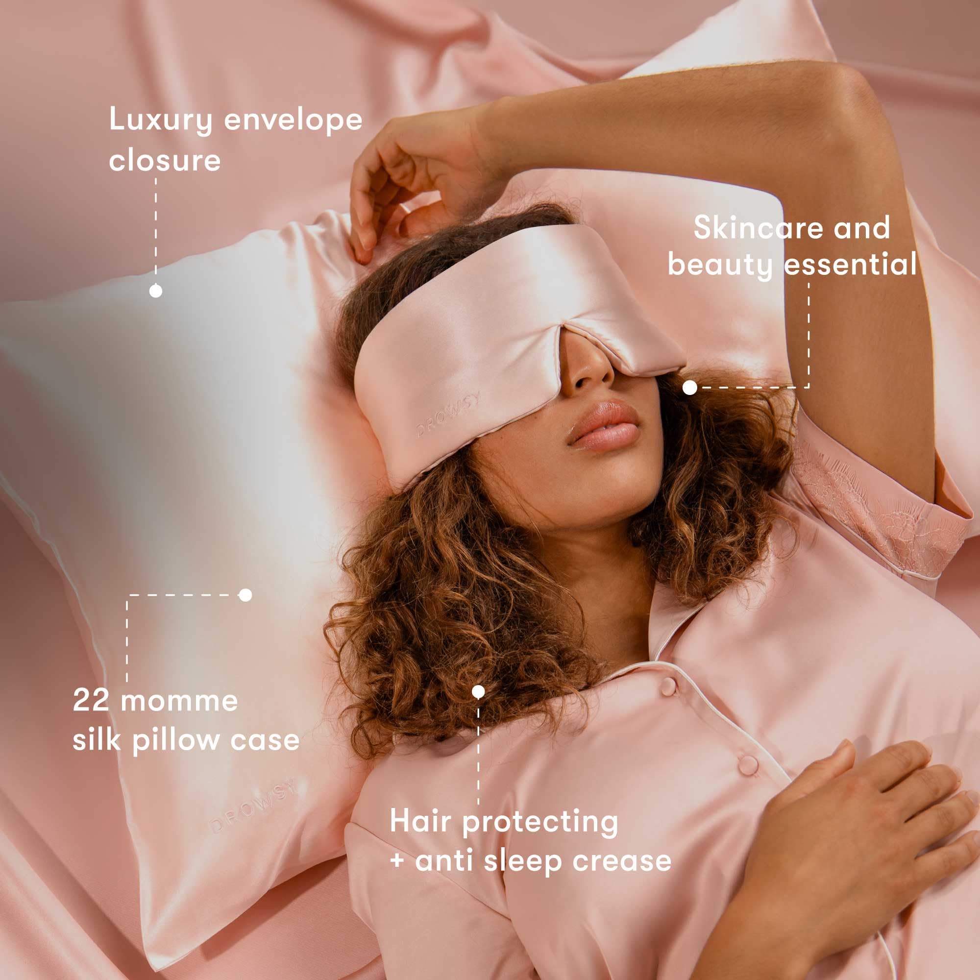 Drowsy Silk Pillowcase, 100% Pure Mulberry Silk, 22 Momme 6A High-Grade Fibers, Skin, Hair and Sleep Benefits - Image 3