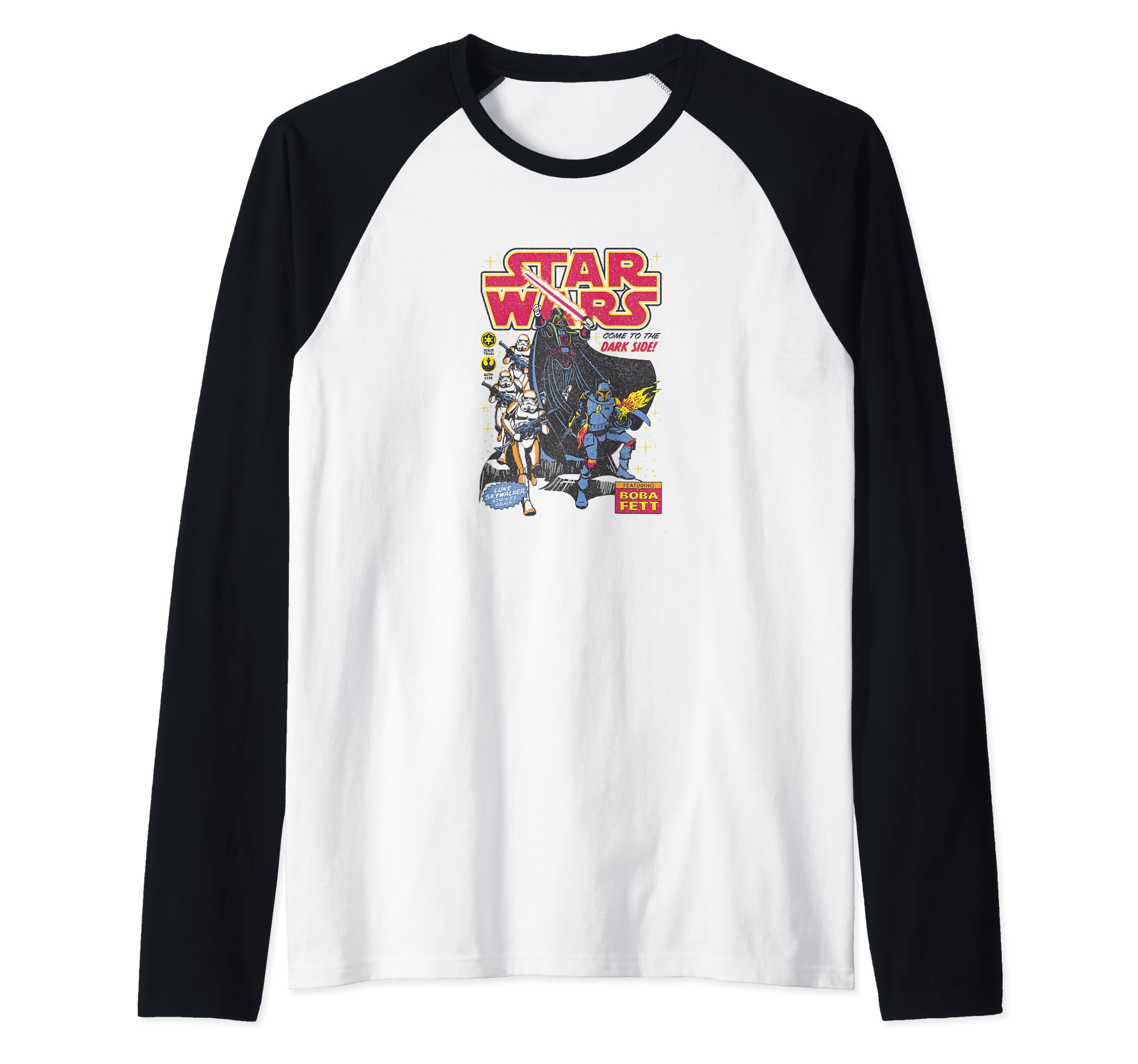 T-shirt raglan Star Wars imprimé bande dessinée rétro Dark Side