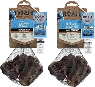 ROAM PET TREATS El Grande Gnaw-kle Bone,2 Pack of 2 Large, Long-Lasting Single-Ingredient Dog Chew (066065)