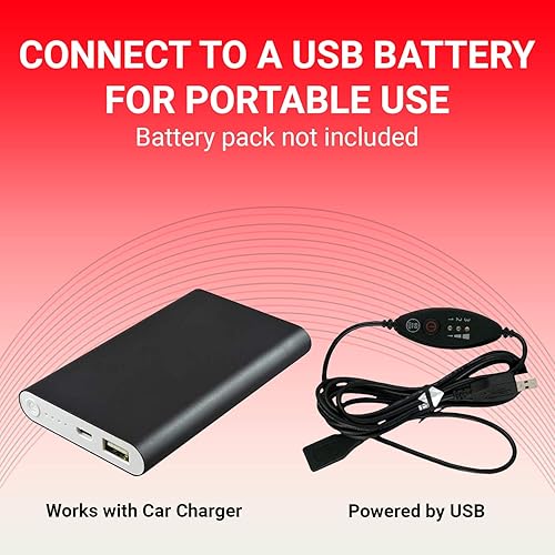 Miniatura 4 de Qfiber - Almohadilla térmica inalámbrica de envoltura infrarroja de Qfiber – Lumbar, cintura, baja espalda almohadilla térmica inalámbrica para