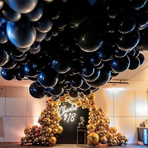 Miniatura 7 de PartyWoo 50 globos negros de 12 pulgadas y 50 globos blancos de 12 pulgadas